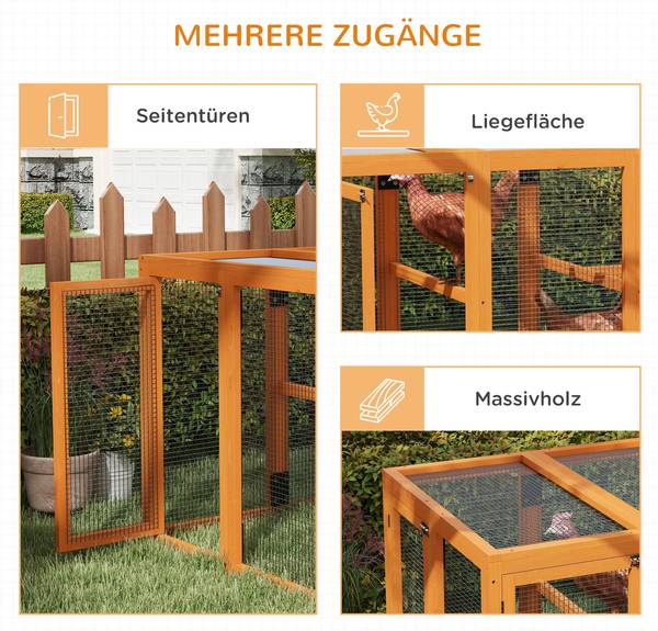 Hühnerstall D51-421V00OG Orange - Massivholz - 85 x 81 x 140 cm