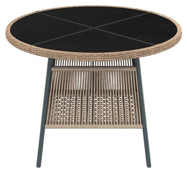 Gartenmöbel-Set Anemoi Ⅰ Beige - Schwarz - Metall - Textil