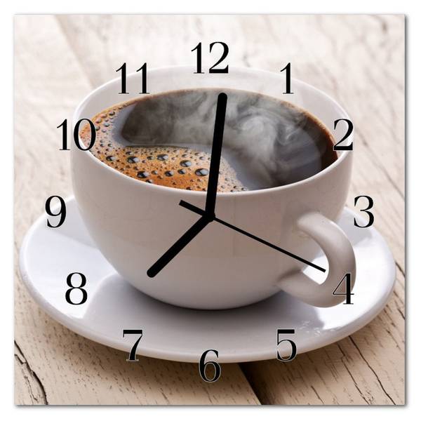 Wanduhr Kaffee  braun Braun - Glas - 30 x 30 x 1 cm