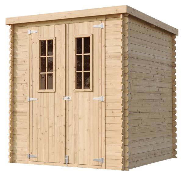 Gartenhaus mit Boden M309C+M309G Beige - Fichte - 200 x 200 x 200 cm