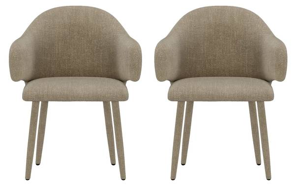 Armlehnstühle Evelin (2er-Set) Braun - Flachgewebe - 57 x 79 x 54 cm