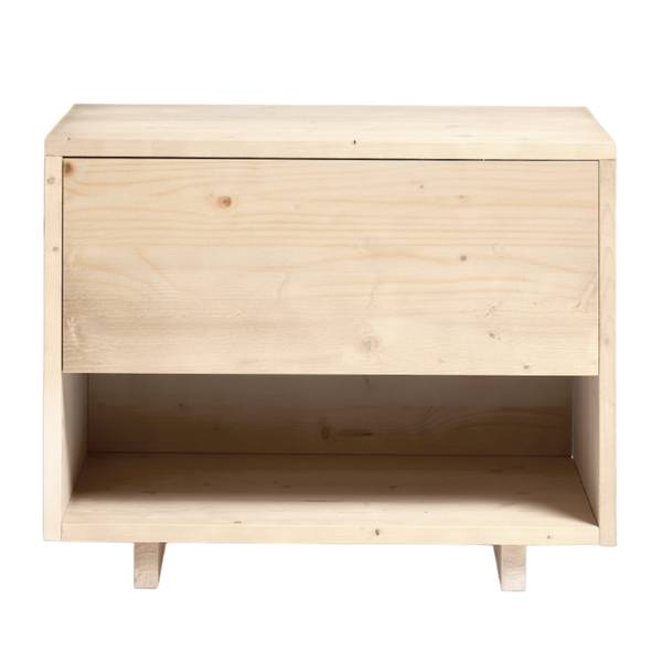 Nachttisch aus massivem Tannenholz beige Holz