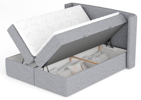 Boxspringbett Skyline Grau - Liegefläche Breite: 180 cm
