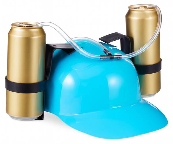 Party Trinkhelm Schwarz - Hellblau - Durchsichtig - Anzahl Teile im Set: 1
