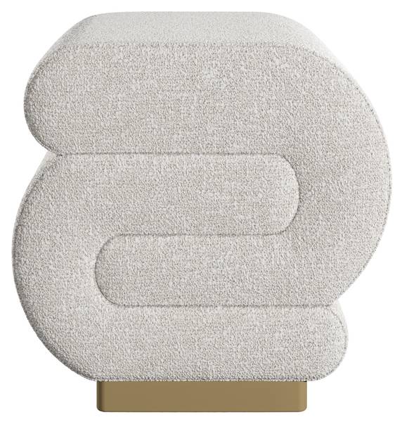 Fußbank Sally Beige - Baumwollstoff - Polyester - Polyethylen - 40 x 42 x 42 cm