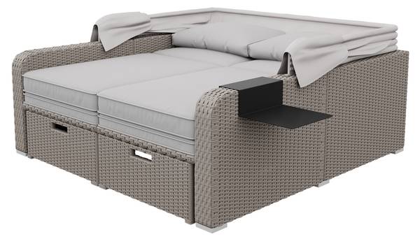 Gartenlounge Rhea Ⅳ Grün - Metall - Polyrattan - 130 x 152 x 126 cm