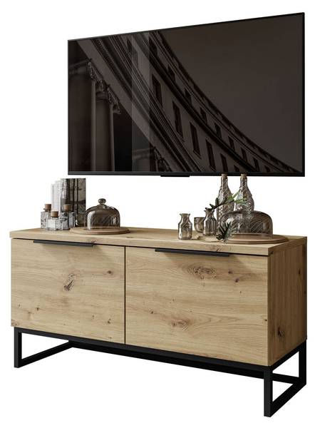 RTV TOP Schrank Metallgestell Braun - Holzwerkstoff - 98 x 50 x 37 cm
