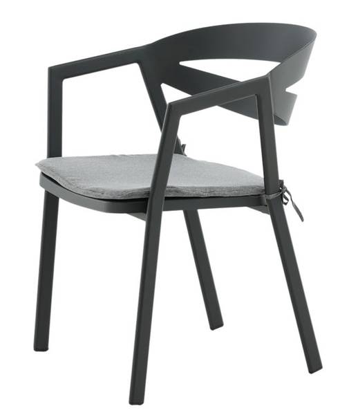 Gartenstuhl Slit Schwarz - Metall - 59 x 76 x 62 cm