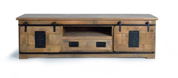 TV Schrank 1237 Braun - Massivholz - 50 x 55 x 180 cm