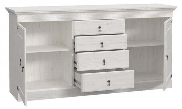 Sideboard Ecanto Weiß - Holzwerkstoff - 174 x 94 x 45 cm