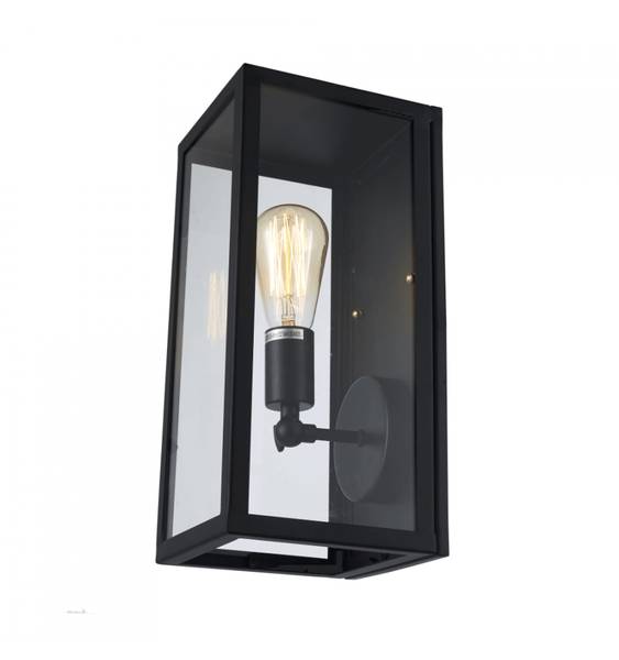 Wandleuchte Trafalgar Schwarz - Metall - 16 x 36 x 18 cm