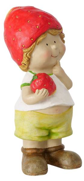 Gartenfigur Erdbeer Emil Rot - Keramik - 19 x 45 x 21 cm
