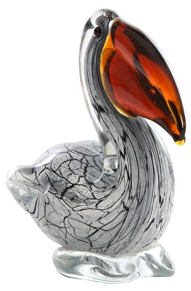 Ornament PELIKAN Weiß - Glas - 8 x 16 x 15 cm