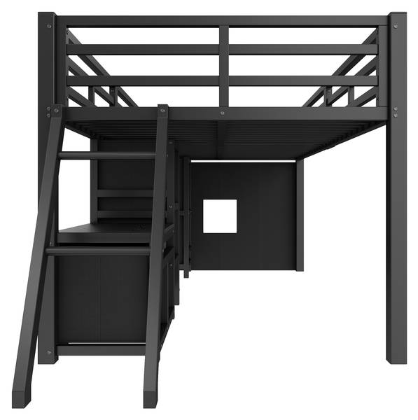 Einzelbett K-2305 Schwarz - Holzwerkstoff - 98 x 105 x 208 cm