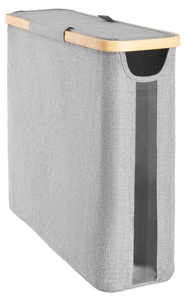 Toilettenpapierhalter ANDRE Grau - Holzwerkstoff - Papier - Kunststoff - Textil - 15 x 37 x 45 cm