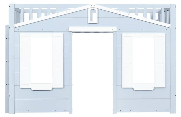 Hochbett OzeanAttic Ⅰ Blau - Holzwerkstoff - Massivholz - 95 x 135 x 210 cm