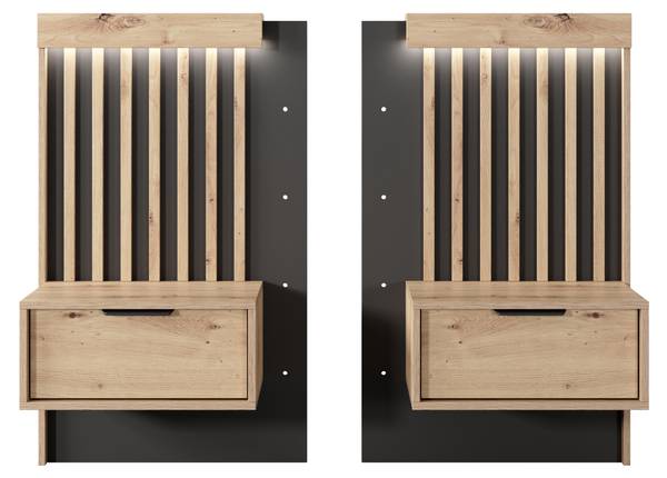 Nachttisch TALLY NS51 2D Beige - Melamin - 51 x 104 x 40 cm