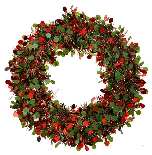 Weihnachtskranz Luca Rot - Kunststoff - 3 x 30 x 30 cm