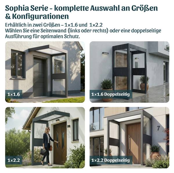 Vordach Sophia SIDE Wall Tiefe: 215 cm