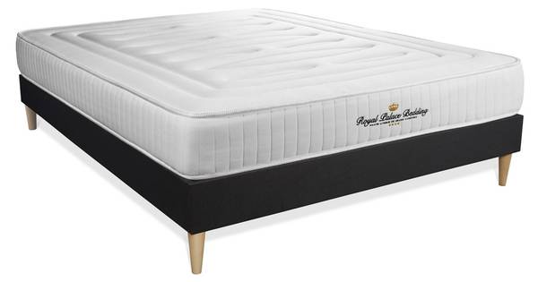 Bettgestell und Matratze Lancaster -  1 Schwarz - Massivholz - 120 x 51 x 200 cm