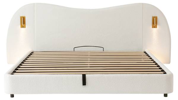 Polsterbett LucyLade Ⅱ Weiß - Holzwerkstoff - 267 x 99 x 215 cm