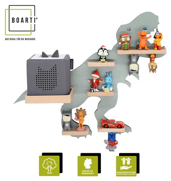 Wandregal Dinosaurier Grün - Holzwerkstoff - 52 x 44 x 19 cm