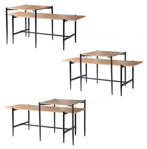 Couchtische JESSIE 2er Set Braun - Holzwerkstoff - 40 x 38 x 100 cm