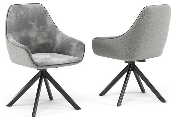 Loungesessel Eleganza 53231 Grau - Samt - 60 x 89 x 62 cm