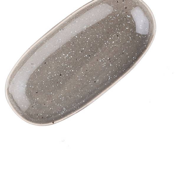 Serveerschaal STELLAR 3-delig grijs - keramiek - 21 x 14 x 36 cm