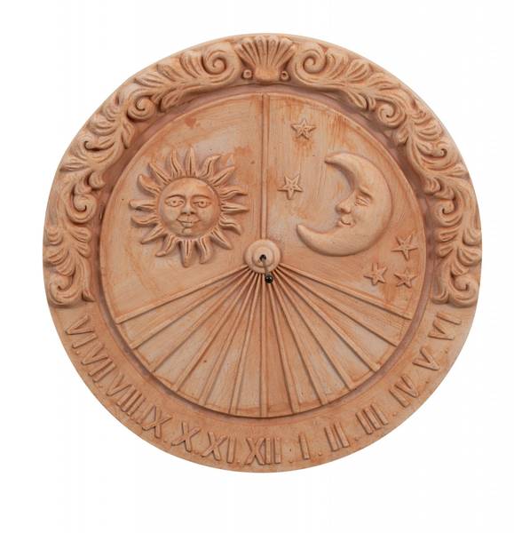 Sonnenuhr SONNE MOND Braun - Terracotta - 6 x 53 x 53 cm