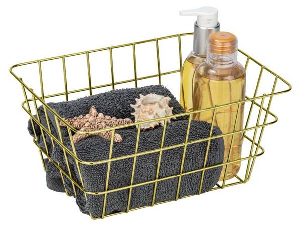 Badkorb VIANA Gold - Metall - 18 x 25 x 12 cm