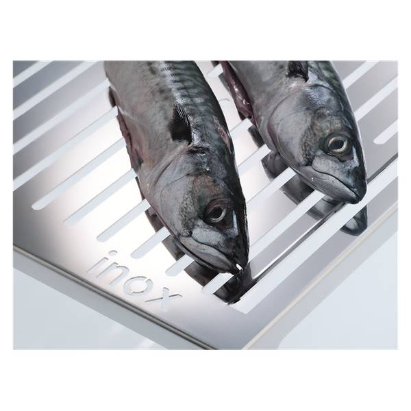 Edelstahl Grillrost, für Fisch, 50x35 Grau - Edelstahl - 50 x 6 x 57 cm