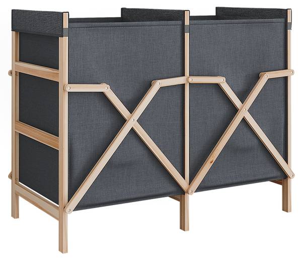 Armoire de salle de bain Bruno 55187 Gris - Bois massif - 80 x 64 x 40 cm