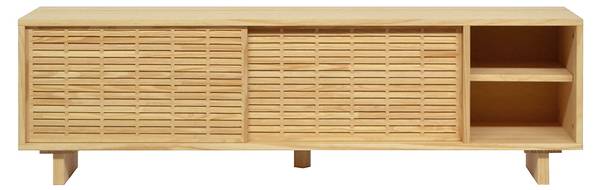 TV-Lowboard Galera Unlackiert Braun - Kiefer - 150 x 45 x 35 cm