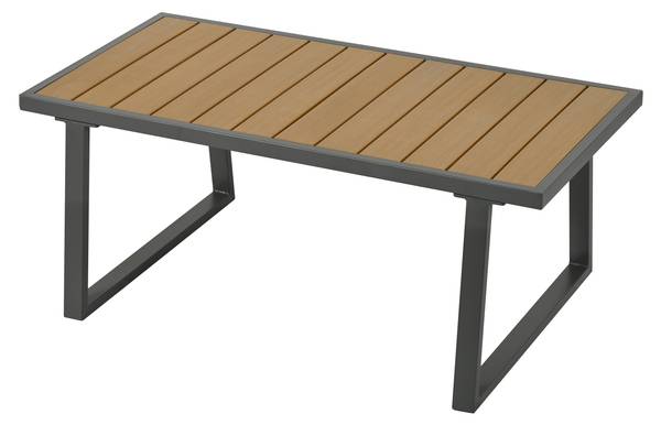 Lounge jardin 4-pce Rhea Ⅴ Beige - Noir - Polyester - Tissu - Acier - Bois composite - 67 x 63 x 182 cm