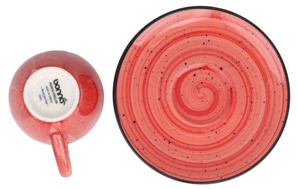 Cup & Saucer Aura Passion 2 él. Rouge - Porcelaine - 5 x 1 x 5 cm