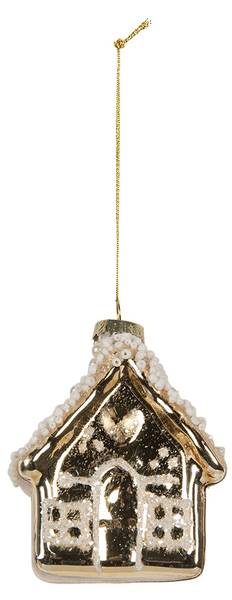 Weihnachtsanhänger Haus CH675268 Gold - Glas - 7 x 9 x 7 cm