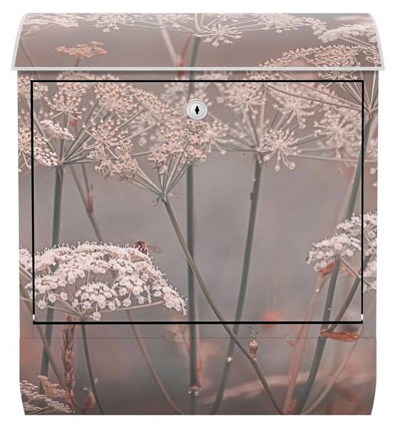 Briefkasten Wilde Doldenblüten Pink - Stahl - 39 x 46 x 13 cm