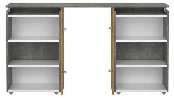 Chevet Amandine Gris - Bois manufacturé - 145 x 80 x 26 cm