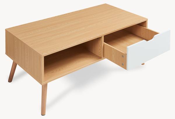 Couchtisch Bordkak Braun - Weiß - Holzwerkstoff - 100 x 45 x 48 cm