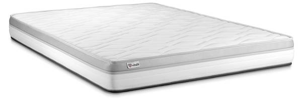 Bettgestell und Matratze VITAL RELAX - Grau - Massivholz - 130 x 47 x 200 cm