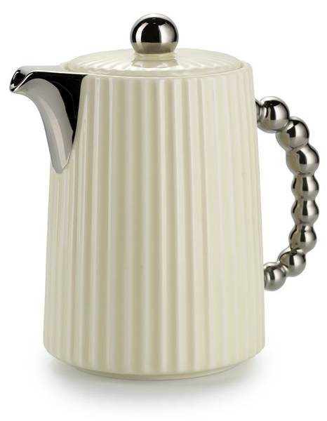 Kaffeeservice Luca Silber - Weiß - Keramik - 22 x 21 x 39 cm