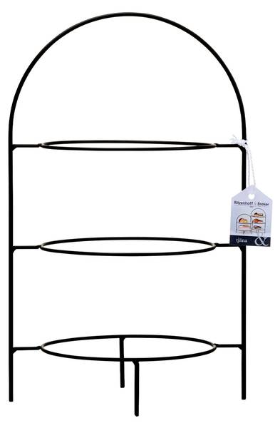 Etagère 3-stufig Tjäna Schwarz - Metall - 23 x 37 x 17 cm