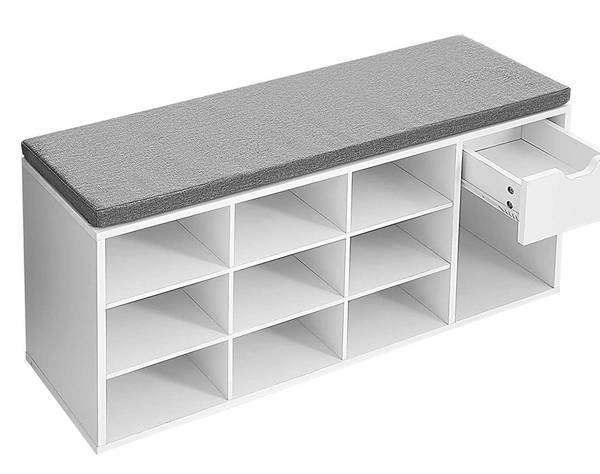Schuhbank Chisinau Weiß - Holzwerkstoff - 30 x 48 x 104 cm