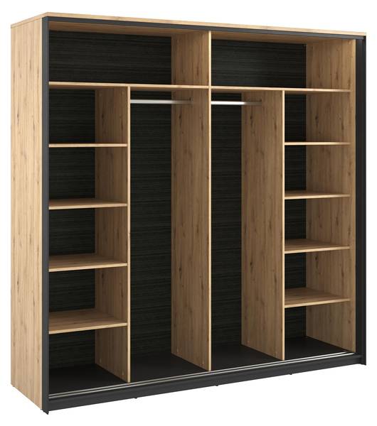 Kleiderschrank Quant 01 Braun - Holzwerkstoff - 220 x 221 x 68 cm