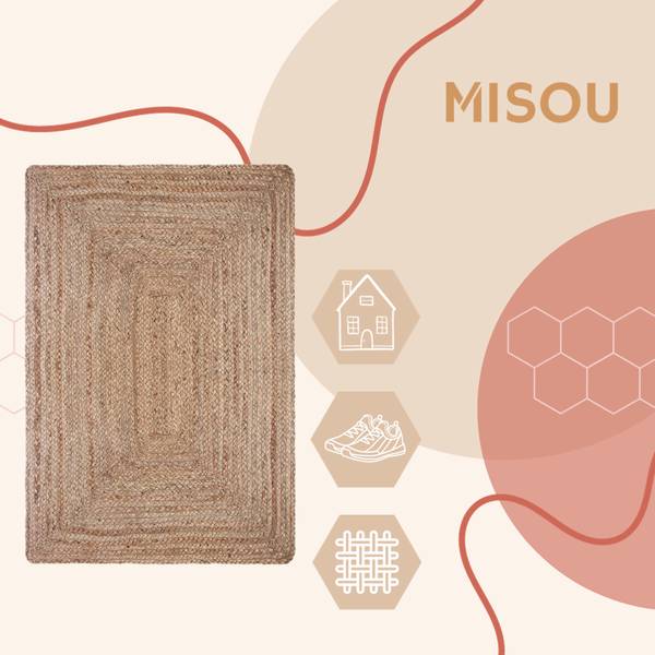 MISOU Vloerkleed Mely  - Beige Beige - Kunstfell - 60 x 1 x 90 cm