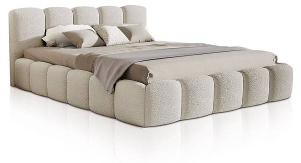 Polsterbett Catania Beige - 201 x 97 x 217 cm