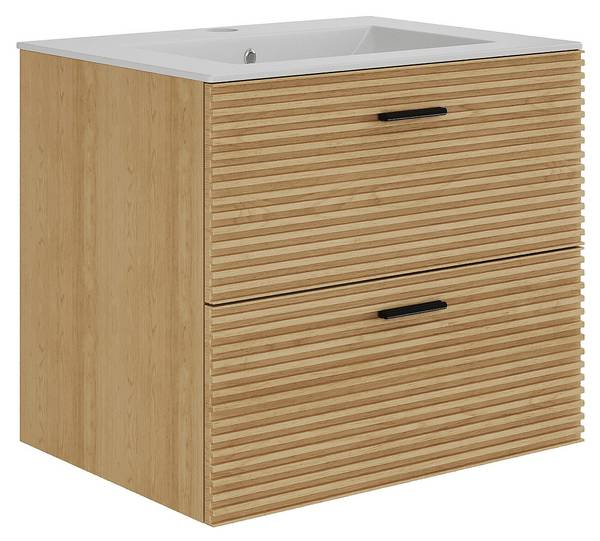 Einzelwaschtisch SARONE Beige - Holz teilmassiv - 60 x 55 x 46 cm