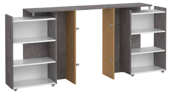 Chevet Amandine Gris - Bois manufacturé - 145 x 80 x 26 cm