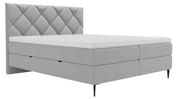 Boxspringbett Letra Schwarz - Grau - Durchmesser: 160 cm